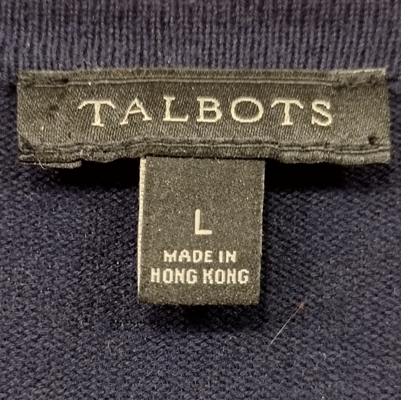 Talbots Charming Embroidered Sweater Cardigan Women's L Blue French Artsy Retro - Picture 11 of 12